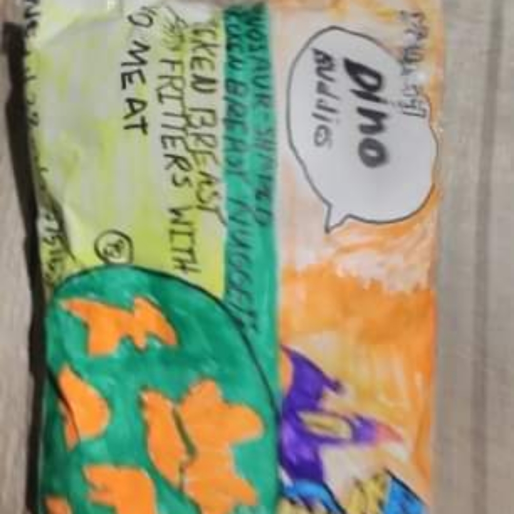 Dino nuggets paper squishy